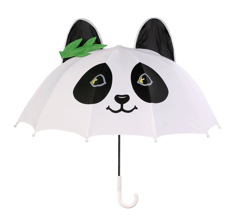 Kidorable White Panda Umbrella With Fun Pop-Out Ears and Bamboo One Size